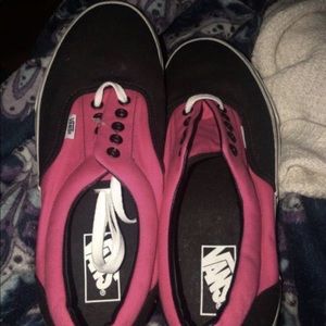 Pink and black vans